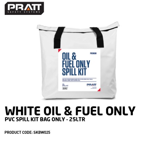 PRATT WHITE OIL & FUEL ONLY PVC SPILL KIT BAG ONLY 25LTR